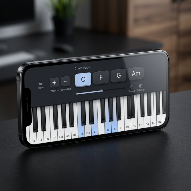 New AI Piano アプリモックアップ